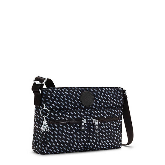 Kipling New Angie Printed Crossbody Veske Svarte | NO 2014SG